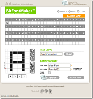 BitFontMaker per creare una serie di caratteri personali ed installarli ...